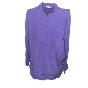 Nice Soft Surroundings Tunic Blouse  Purple/blue quarter button Womens Size PL 1